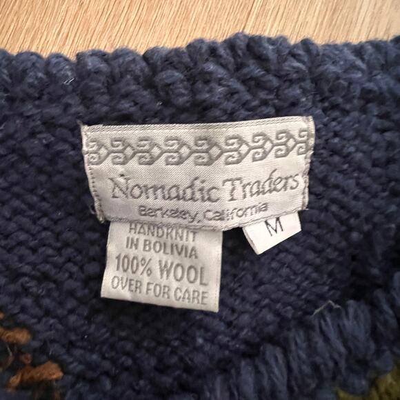 NOMADIC TRADERS 100% WOOL CARDIGAN SIZE MEDIUM - Picture 4 of 8